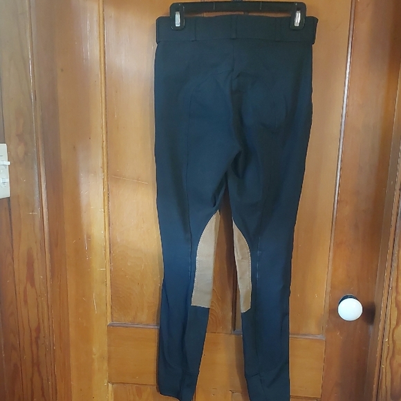 Dover Saddlery Black Riding Pants with Tan Patches - Picture 6 of 6